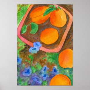 Apricos Royal Watercolor Wildblumen Stillleben Poster