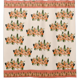 Apricot Azalea auf Cream Duschvorhang