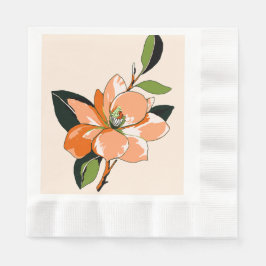 Apricot Azalea auf Creme Serviette