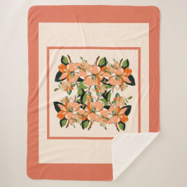 Apricot Azalea auf Cremes King Size Sherpadecke