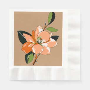 Apricot Azalea auf Tan Serviette