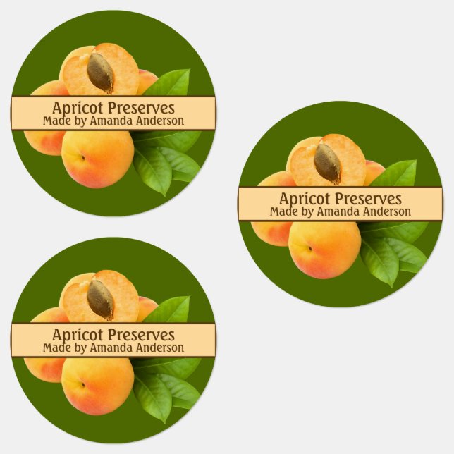 Apricot behält modernes Circle Food Label Etiketten (Gruppe)