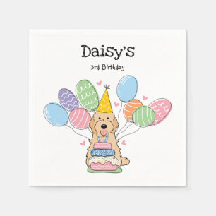 Apricot Cockapoo Cavapoo Geburtstagsparty Papier Serviette