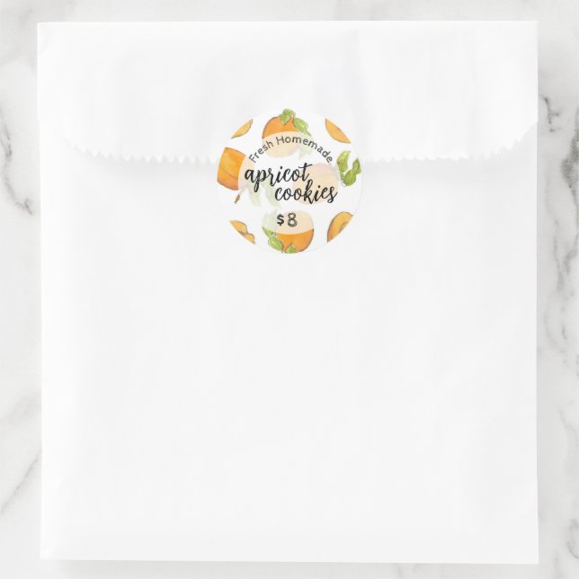 Apricot Cookies Business Custom Label Runder Aufkleber (Tasche)
