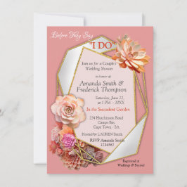 Apricot Crush Color 2024 mit Sukkulenten Einladung