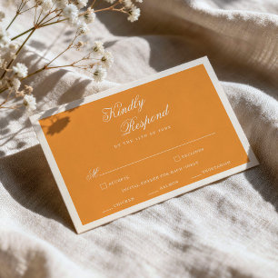 Apricot Crush Orange Rosa RSVP-Karte mit Streifen Begleitkarte