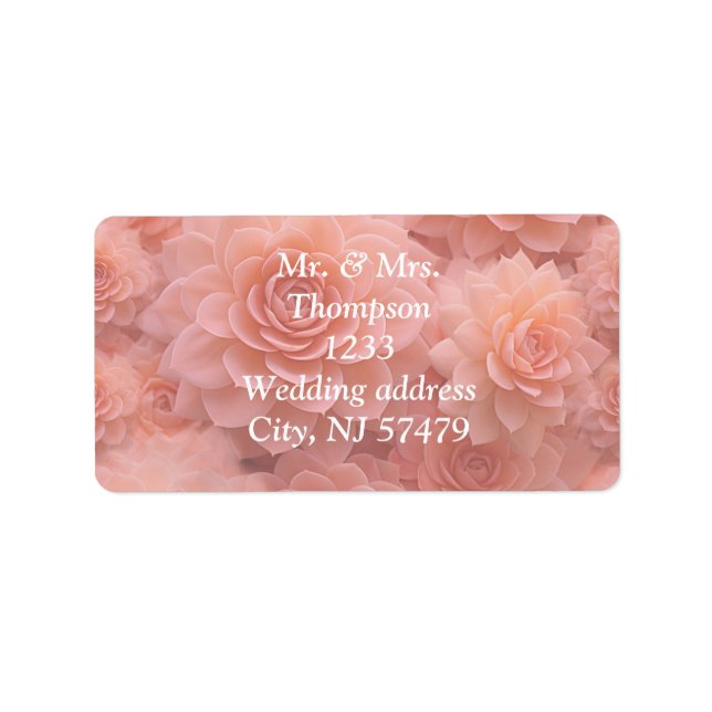 Apricot Crush Sukkulente Farben für 2024 Adressaufkleber (Vorne)