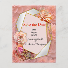 Apricot Crush Sukkulente Farben für 2024 Ankündigungspostkarte