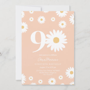 Apricot Daisy 90. Geburtstag Einladung