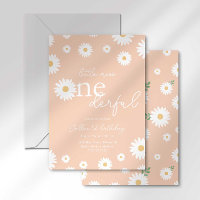 Apricot Daisy Little Miss Onederful Einladung