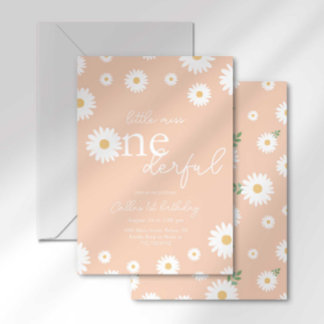 Apricot Daisy Little Miss Onederful Einladung
