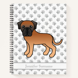 Apricot English Mastiff Niedlich Cartoon Dog & Tex Notizbuch