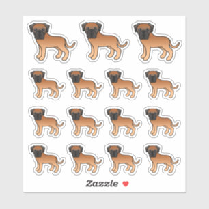 Apricot English Mastiff Niedlich Cartoon Hunde Aufkleber
