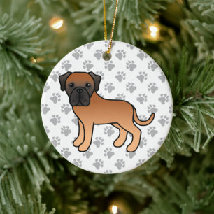 Apricot English Mastiff Süßer Cartoon-Hund Keramik Ornament