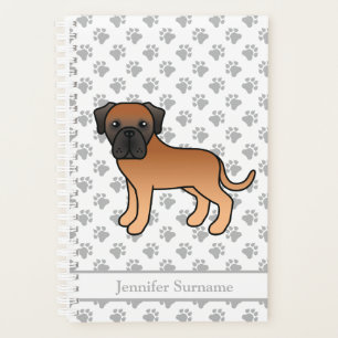 Apricot English Mastiff Süßer Cartoon-Hund & Text Planer