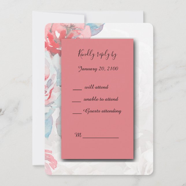 apricot Floral Aquarell Rose UAWG Respektkarte (Vorderseite)