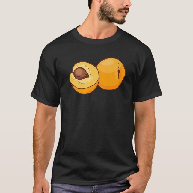 Apricot Frucht Lebensmittel Vegan Vegetarier T-Shirt (Vorderseite)