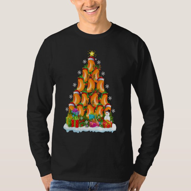 Apricot Fruit  Xmas Lights  Apricot Christmas Tree T-Shirt (Vorderseite)