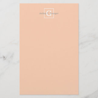 Apricot Gerahmtes Monogramm Briefpapier