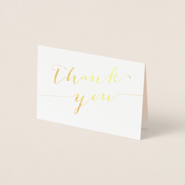 Apricot Gold Foil Wedding Dankeschön Card Folienkarte (Vorderseite)