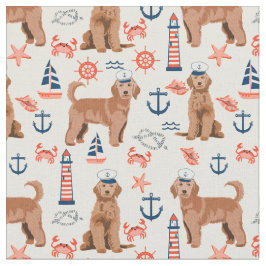 Apricot Golden Doodle nautisch Stoff