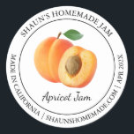 Apricot Jam Modern Label Runder Aufkleber<br><div class="desc">Speziell für Sie!</div>