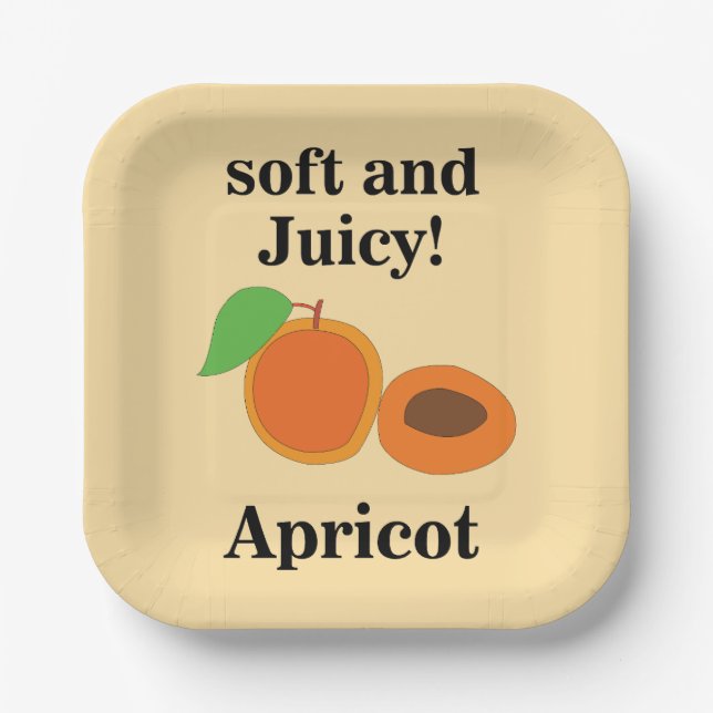 Apricot Juicy Fruit Party Pappteller (Vorderseite)