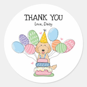 Apricot Labradoodle Birthday Favor Tags Aufkleber