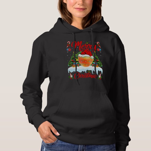 Apricot Lights Xmas Tree Santa Apricot Christmas Hoodie (Vorderseite)