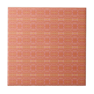 Apricot Mango Textured Geometric Tile Fliese