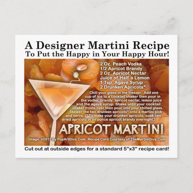 Apricot Martini Rezept Postkarte (Vorderseite)