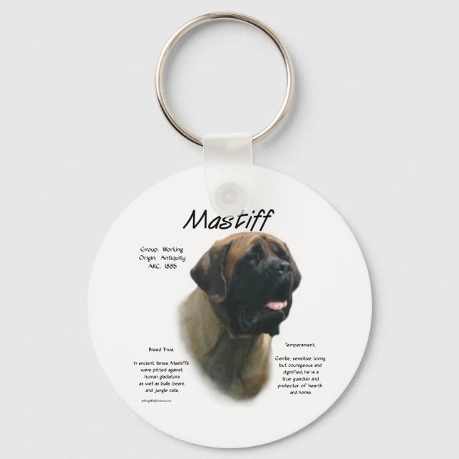 Apricot Mastiff Geschichte Schlüsselanhänger (Vorderseite)