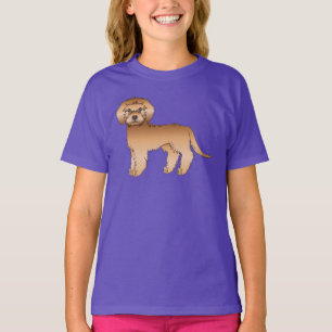 Apricot Mini Goldendoodle Niedlicher Cartoon Dog T-Shirt