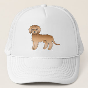 Apricot Mini Goldendoodle Niedlicher Cartoon Dog Truckerkappe