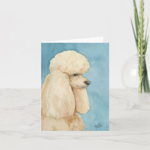 Apricot Miniatur Poodle Dog Art Note Card Karte