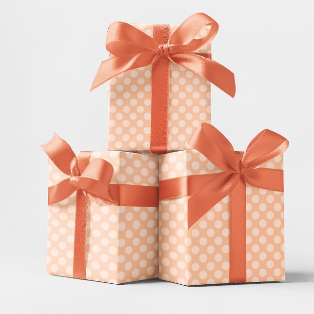Apricot Monochrome Polka Dot Muster Geschenkpapier (Apricot Monochrome Polka Dot Pattern Wrapping Paper)
