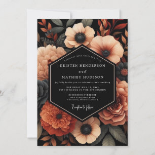 Apricot Noir Bloom Hochzeit Einladung
