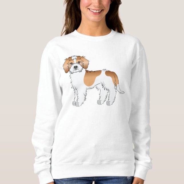 Apricot Parti-color Mini Goldendoodle Dog Sweatshirt (Vorderseite)