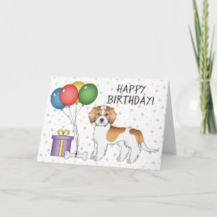 Apricot Parti-Farben Mini Goldendoodle Hund Geburt Karte