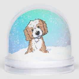 Apricot Parti Goldendoodle Schneekugeln