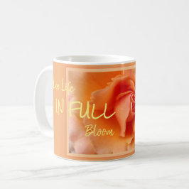 Apricot Peach Rose Blume Nah Up Foto Kaffeetasse