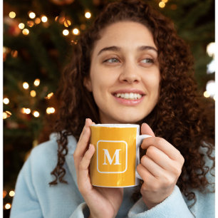 Apricot Perfektion - Monogramm Kaffee Tasse