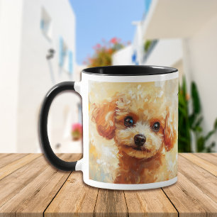 Apricot Poodle Dog Impressionistischer Paint Tasse