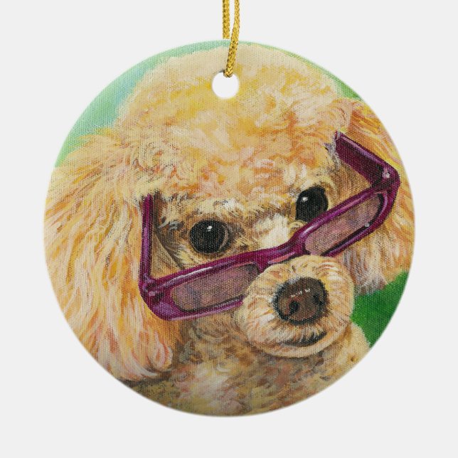 Apricot Poodle Ornament Weihnachtsgeschenk (Vorne)