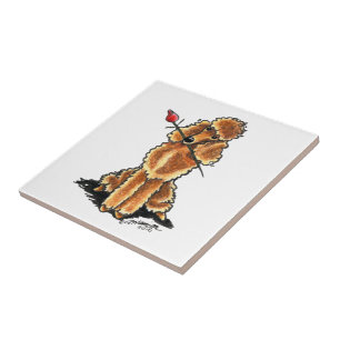 Apricot Poodle Sweetheart Valentines Fliese