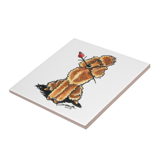 Apricot Poodle Sweetheart Valentines Fliese (Seite)