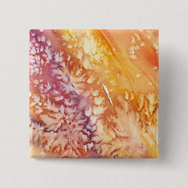 Apricot Rose Abstract Design Button (Vorderseite)