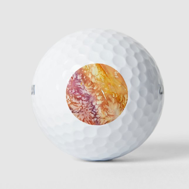 Apricot Rose Abstract Design Golfball (Vorderseite)