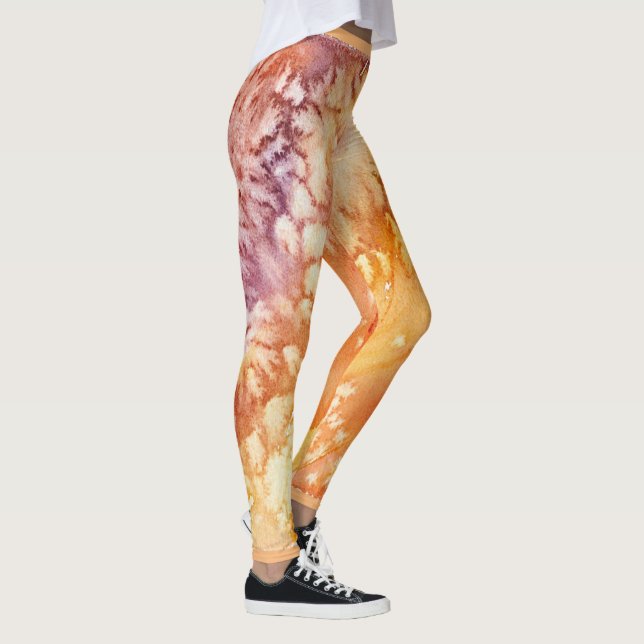 Apricot Rose Abstract Design Leggings (Rechts)