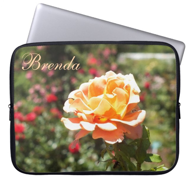 Apricot Rose Notebook-Sieb *personalisieren* Laptopschutzhülle (Vorderseite)